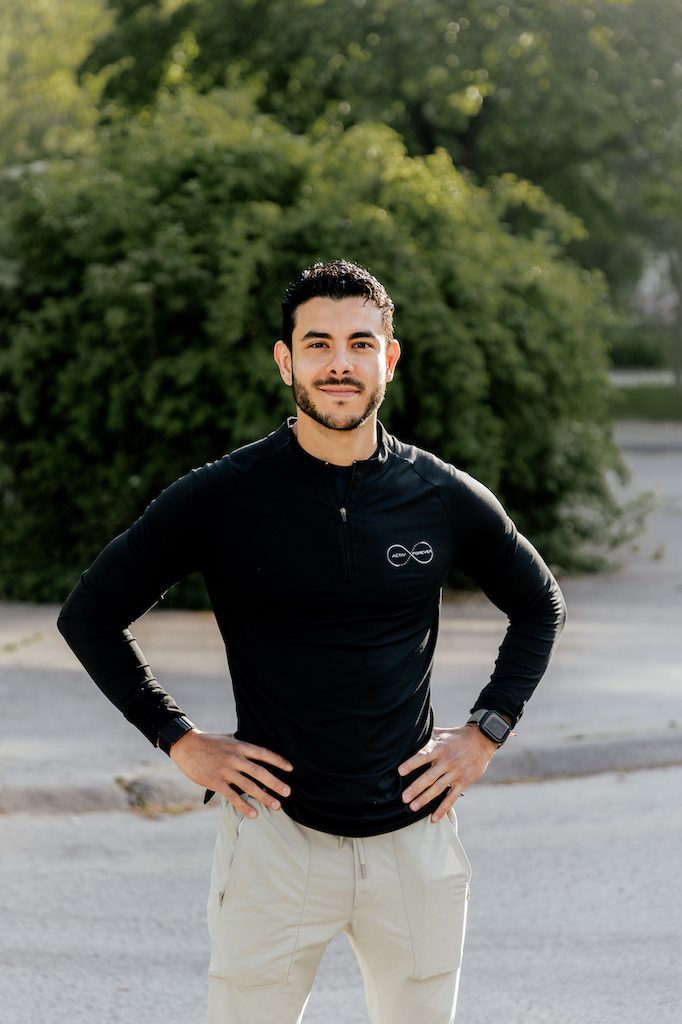 Angelo outdoors wearing an Activ Forever top